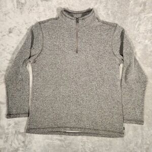 GAP Quarter Zip Pullover Men's Large Gray Excellent Marled Knit Sweater